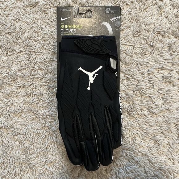 Nike Air Jordan Superbad Football Gloves Black White Cement Size 3XL New CK3023